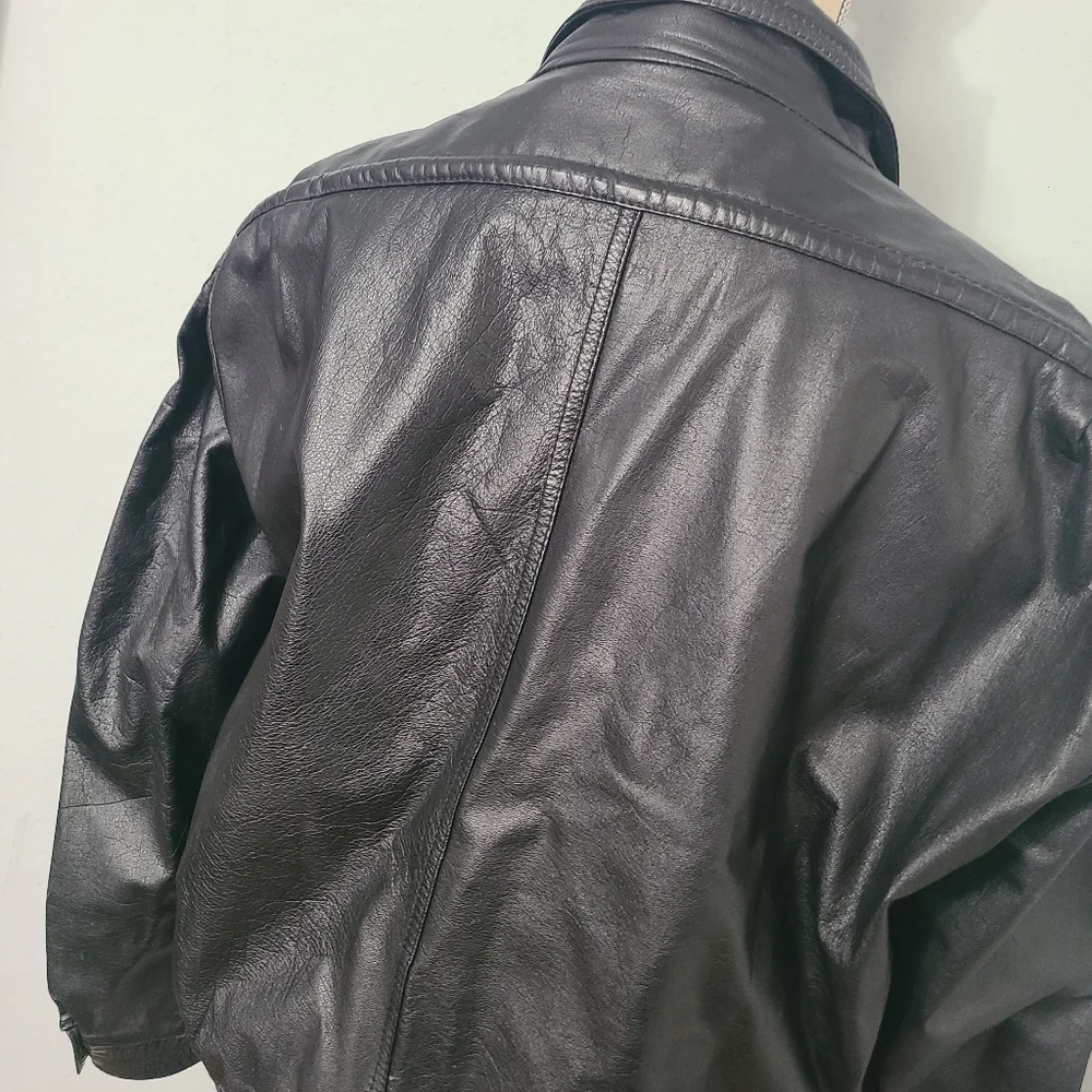 Wilson's‎ Motorcycle Men's Black Vintage Leather Jacket Size 42